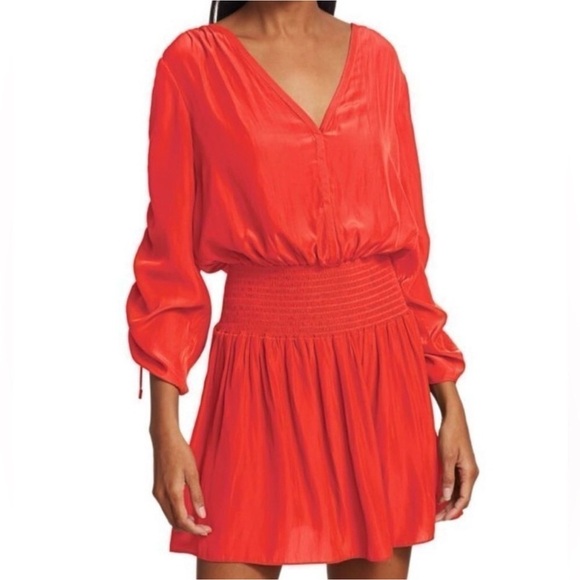 Ramy Brook Lili Tunic Mini Dress Bright Red Size Large - Picture 1 of 14